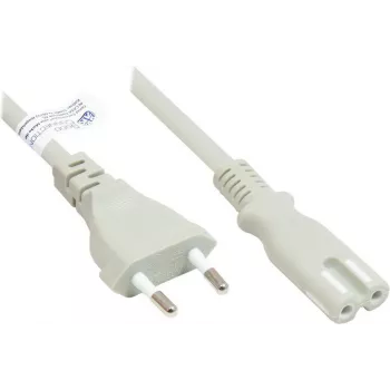 Câble d'alimentation euro GoodConnections fiche euro Type C (droite) vers embase C7/Euro 8 (droite), gris, 0,75 mm², 1,8 m, Good Connections® (P0370-GR018)