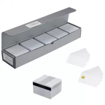 ICO MAGCARD250 Cartes à bande magnétique, lot de 250 cartes en PVC blanc avec bande magnétique HiCo, 30 mil, format carte de crédit
