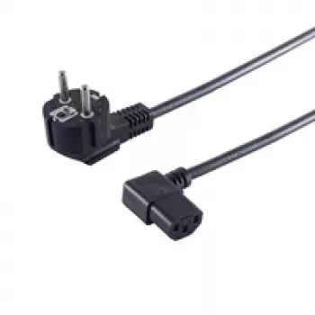 S CONN Maximum Connectivity Mains Power Cable 90° Angled CEE 7/7 to C13 1.8m Black