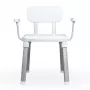 Weinberger Gratia chaise de douche et de bain avec dossier et accoudoirs - blanc/argent