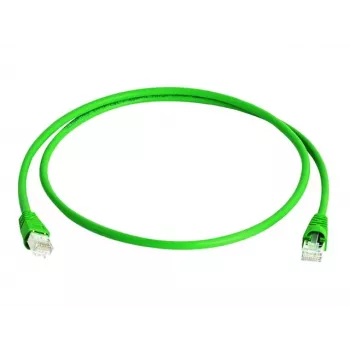 Câble de raccordement Telegärtner DataVoice Office MP8 FS 500 RJ-45 mâle vers RJ-45 mâle 1,5 m SFTP PiMF CAT 6a IEEE 802.3an/IEEE 802.3at avec gaine de protection sans halogène multibrins vert RAL 6024