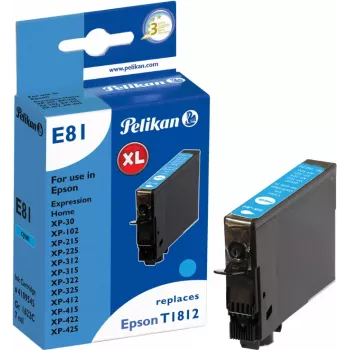 Cartouche d'encre compatible Pelikan pour Epson T1812 cyan 4,6 ml 180 pages