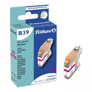 Cartouche d'encre compatible Pelikan pour Brother LC223M magenta 10 ml 550 pages