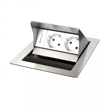 Kindermann CablePort standard² Boîtier encastré 2 voies pour prise de courant, noir