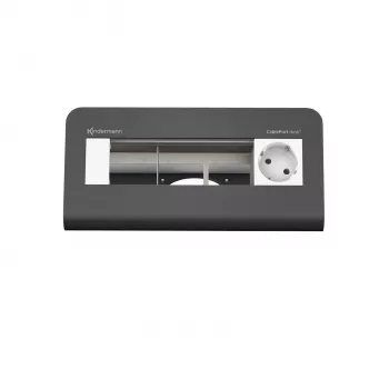 Kindermann CablePort desk² 80 Module d'alimentation de bureau 4 voies, noir