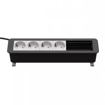 Panneau de connexion CP Office Desk 6 voies Kindermann 4 x prises secteur (7550000304)