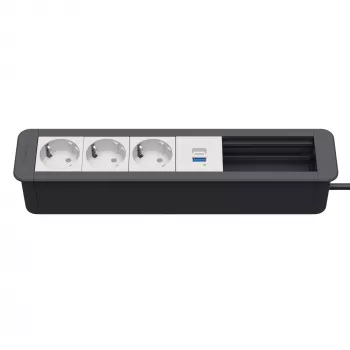 Kindermann CP Office cadre 6 voies 3x Schuko 1x port de charge USB-A