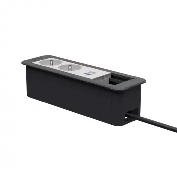 Kindermann CP Office cadre 4 voies 2x Schuko 1x USB-C PD module d'alimentation et de données de table
