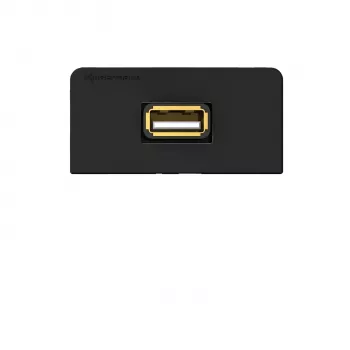 Kindermann panneau de connexion USB 2.0 anthracite RAL 7024 demi-cadre avec câble pigtail 7457000522