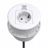 Boîtier de connexion de table Kindermann CablePort Table White (STS-R90-2 blanc) avec 2 prises Schuko