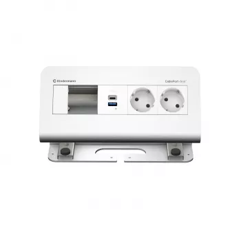 Kindermann CablePort desk² 4 voies 2x alimentation 2x USB module de connexion de table, aluminium