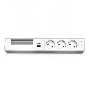 Kindermann support de module 6 voies avec 3 prises et fonction de charge USB (7449001333)