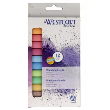 Craie WESTCOTT couleurs assorties 12 bâtons