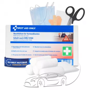 Ensemble de réapprovisionnement First Aid Only pour trousse de premiers secours de voiture DIN 13164 (P-91300 00)