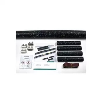 HellermannTyton LVK-C-5x6-25-PO-X-BK kit de raccord droit thermorétractable avec connecteurs à vis 380-04015, noir