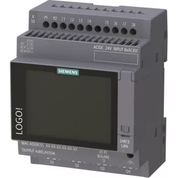 Siemens LOGO! 24 RCE module logique avec écran, 24V AC/DC, 8 entrées numériques, 4 sorties relais, Ethernet