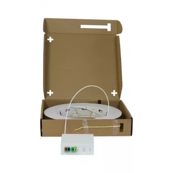 Boîtier compact FTTH SYNERGY21 pré-assemblé, 4xLC/APC vers extrémité libre, 40m, 9/125µm, G.657.A2, 4 fibres, OD 2,2mm