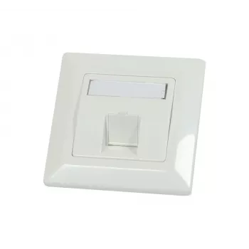 Plaque murale encastrée Synergy 21 pour support de module Keystone 1x module TP, blanc pur, cadre extérieur carré (S216322V2)