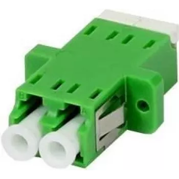 SYNERGY 21 LC/APC Coupleur fibre optique, duplex, monomode 9/125µm, vert, manchon céramique, à bride, avec protection laser unilatérale