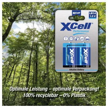 XCell Performance Pile alcaline LR14 Baby C lot de 2 - 1,5 V - non rechargeable