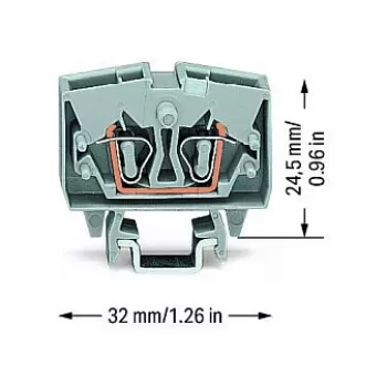 Borne traversante WAGO 264-701, 6 mm², 800 V, grise, CAGE CLAMP®