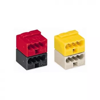 WAGO 243-212 Série 243 borne femelle 4 conducteurs PUSH WIRE, 0,8 mm, gris clair/jaune