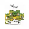 Borne de terre double étage WAGO 280-517, 4 conducteurs, 2,5 mm², CAGE CLAMP, vert-jaune