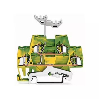 Borne de terre double étage WAGO 280-517, 4 conducteurs, 2,5 mm², CAGE CLAMP, vert-jaune