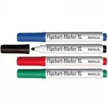 MAUL set de marqueurs pour paperboard pointe ronde 2,0-2,5mm lot de 4 couleurs assorties