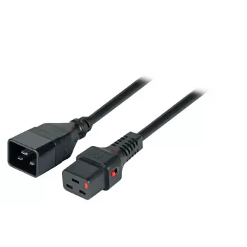 Câble prolongateur d'alimentation IEC Lock EFB-Elektronik C20 vers C19, 3,0 m, noir