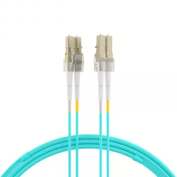Câble de raccordement fibre optique duplex OM3 LC/UPC vers LC/UPC EFB Elektronik IPL-DF-LCULCU-3-0300, 3 m, aqua, LSZH