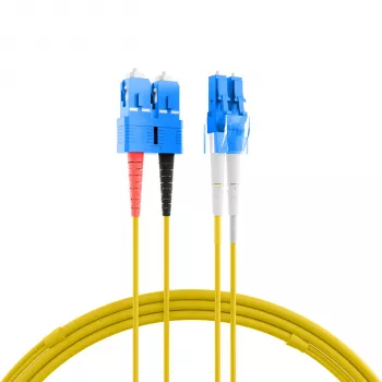 Câble de raccordement duplex OS2 EFB Elektronik IPL-DF-LCUSCU-2-0050, LC/UPC vers SC/UPC, 0,5 m, jaune, LSZH