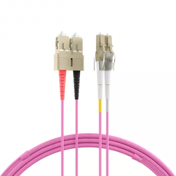 Câble de raccordement fibre optique duplex EFB Elektronik IPL-DF-LCUSCU-4-0050, OM4, LC/SC, 0,5 m, aqua