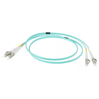 Câble de raccordement fibre optique EFB Elektronik IPL-DR-LCULCU-3-0750, 7,5 m, OM3, LC vers LC, duplex, LSZH, aqua