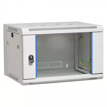 EFB Elektronik armoire murale 19 pouces 21U flat pack, 600x600x1040mm, RAL7035 gris clair, acier, porte en verre de sécurité, verrouillable, charge 60kg, IP20