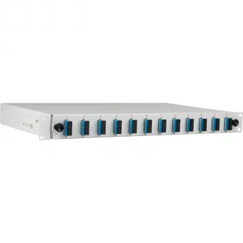Boîtier d'épissure EFB SC OS2 extractible 24 pigtails 12 coupleurs 1U rack