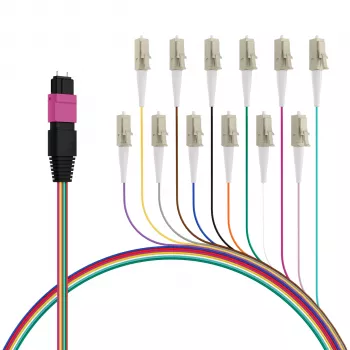 EFB ELEKTRONIK Câble de dérivation MPO-PLUS(M)-LC OM4 12 fibres type B LSZH violet érika 0,4 m