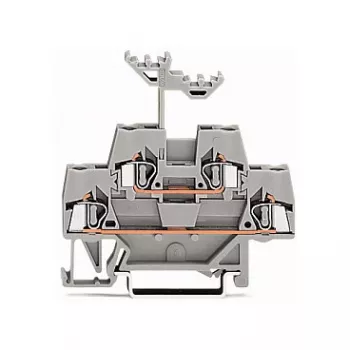 WAGO 280-519 Bloc de bornes 2 conducteurs Push-in CAGE CLAMP, 2,5 mm², gris, montage sur rail DIN