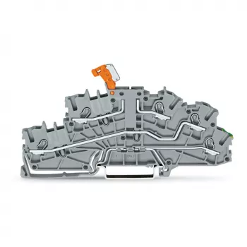 WAGO TOPJOB S Borne de sectionnement N avec PE, 3 conducteurs, Push-in CAGE CLAMP, gris, 2003-6644