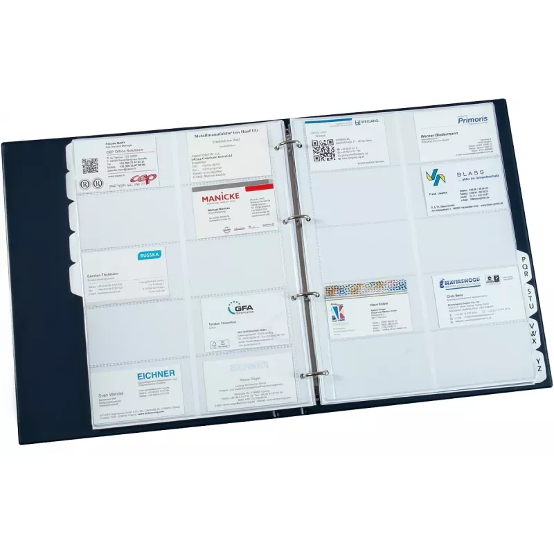 Eichner Portefeuille pour cartes de visite DIN A4 bleu, 1 pièce
