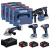 Kit combiné BOSCH POWERTOOLS 18 V perceuse-visseuse sans fil, visseuse à chocs, marteau perforateur, meuleuse d'angle (kit de 4 outils)