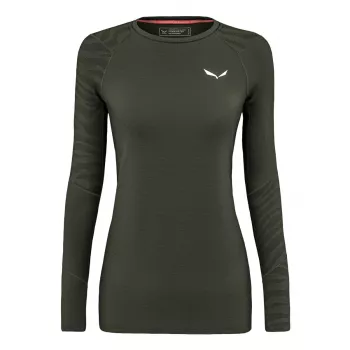 Haut thermique femme Salewa Cristallo - Dark Olive