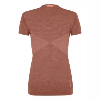 T-shirt Salewa Zebru Medium Warm AMR femme - Etruscan Red, XS