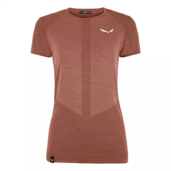 T-shirt Salewa Zebru Medium Warm Merino Wool femme Etruscan Red L