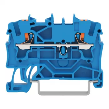 WAGO 2202-1204 borne de passage 2 conducteurs avec bouton-poussoir, 2,5 mm, bleu