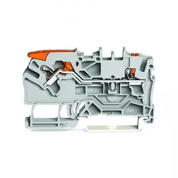 WAGO 2102-5201 borne de passage 2 conducteurs avec levier et bouton-poussoir, 2,5 mm², gris