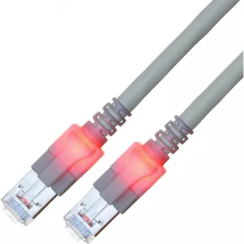 Câble patch EasyLan Cat.6 classe E S/FTP LSOH gris 20 m - câble patch LED DualBoot RJ45 S/FTP