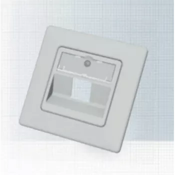 EasyLan CKVDUSL1R boîte de module pour 1 module, avec plaque centrale et cadre de recouvrement, 80 x 80 mm, blanc