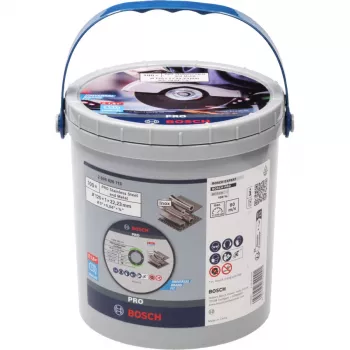 Disque à tronçonner BOSCH POWERTOOLS PRO pour inox et métal, Ø 125 mm, 100 pièces en seau (alésage 22,23 mm, WA 60 T BF)