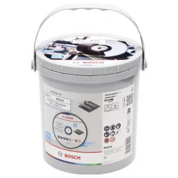 Disque à tronçonner BOSCH pour inox et métal, Ø 125 mm, 100 pièces en seau (alésage 22,23 mm, A 60 T BF)